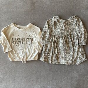 EUC 2pc Carter’s Baby Girl Long Sleeve Bundle, 6-9 Months